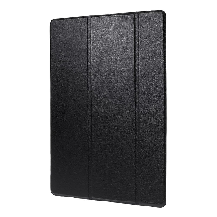 Tri-fold Stand Leather Smart Case for iPad Pro 12.9 inch Silk Texture - Black - 2