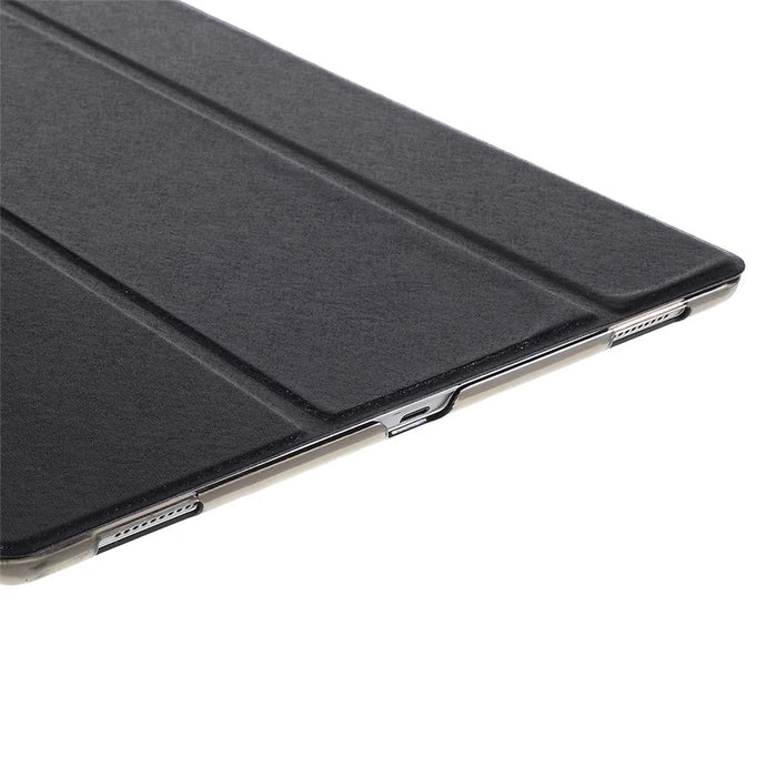Tri-fold Stand Leather Smart Case for iPad Pro 12.9 inch Silk Texture - Black - 6