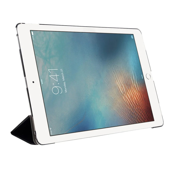 Tri-fold Stand Leather Smart Case for iPad Pro 12.9 inch Silk Texture - Black - 7