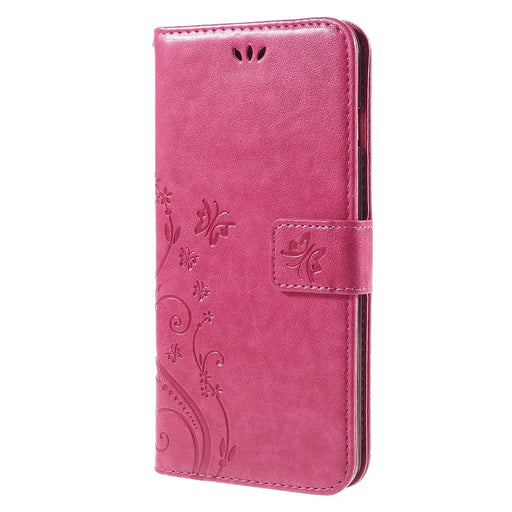 Butterfly Leather Wallet Stand Shell for iPhone 6s 6 4.7 inch with Reversed Magnetic Clasp - Rose - 2