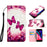 3D Vivid Pattern Wallet Leather Case Stand for iPhone 6s 6 4.7 inch - Red Butterflies and Flower - 1