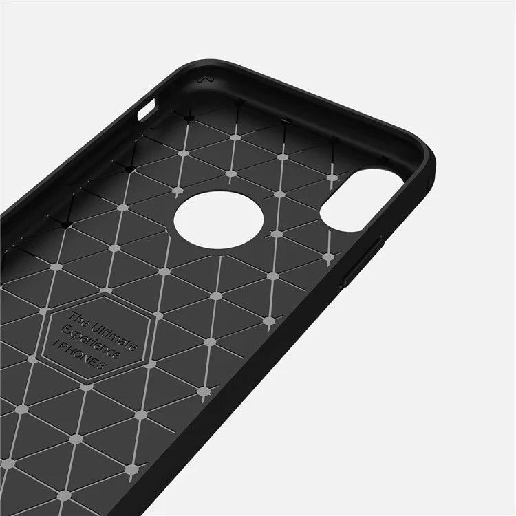For Apple iPhone XS / X 5.8 inch Carbon Fiber Texture Brushed Soft TPU Case Cover - Black - 5
