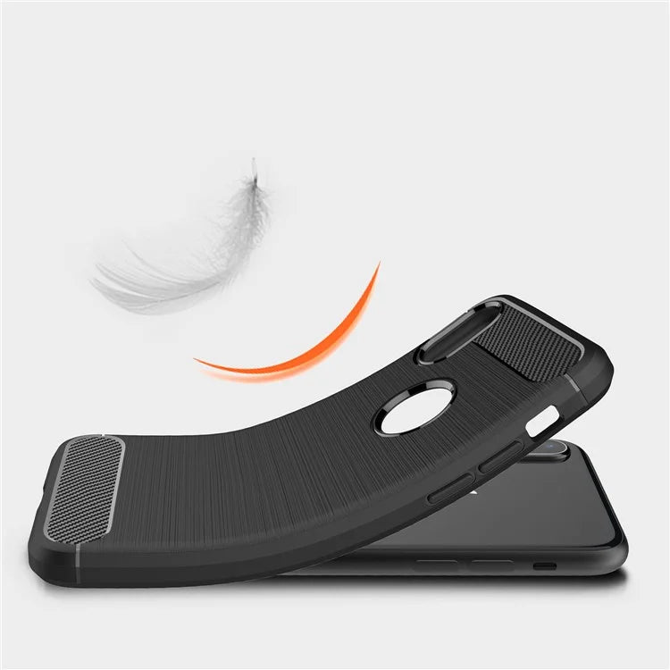 For Apple iPhone XS / X 5.8 inch Carbon Fiber Texture Brushed Soft TPU Case Cover - Black - 7