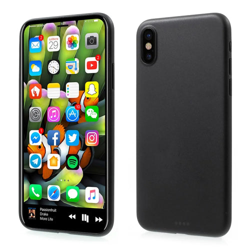 For iPhone X 5.8 inch Ultrathin Matte PC Hard Case Cover - Black - 1