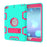 Kickstand PC Silicone Hybrid Armor Protective Cover for iPad mini 3 2 1 - Cyan / Rose - 4