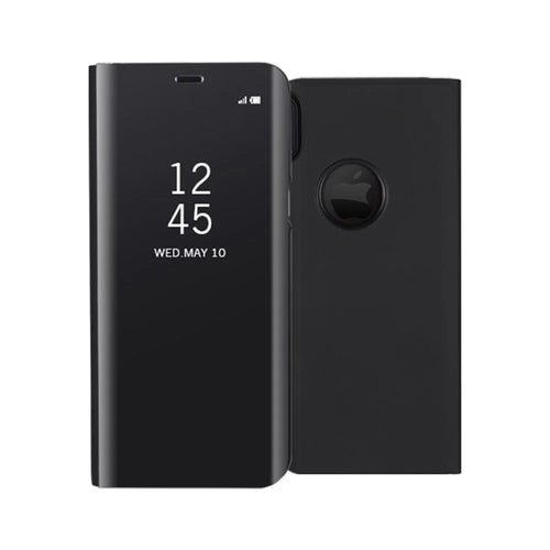 For iPhone X / XS Flip Leather Cover with Stand Full Body Protective Phone Case - Black - 1