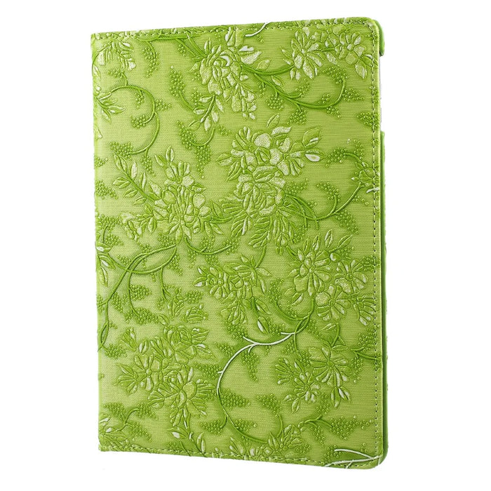 Grapevine Pattern 360 Degree Rotary Leather Stand Cover for iPad 9.7 inch (2018)/9.7 inch (2017) - Green - 3
