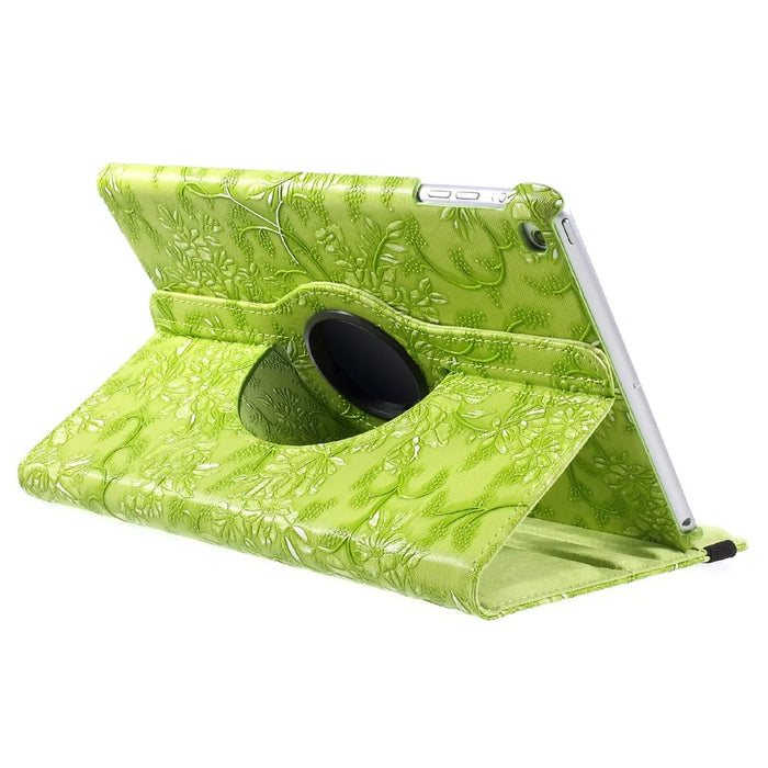 Grapevine Pattern 360 Degree Rotary Leather Stand Cover for iPad 9.7 inch (2018)/9.7 inch (2017) - Green - 6