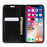 Crazy Horse Genuine Leather Case for iPhone X 5.8 inch, Stand Wallet Flip Folio Protective Cover - Black - 6