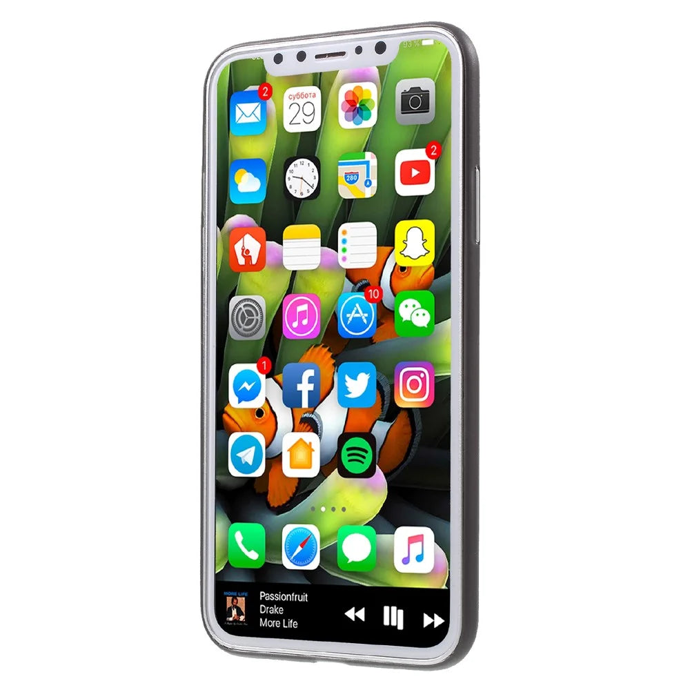 Ultra Thin Plastic Back Case for iPhone X/XS 5.8 inch - Black - 2