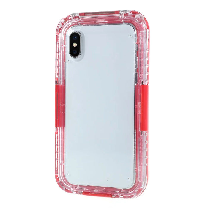 IP68 Waterproof Snow-proof Dirt-proof Cover for iPhone X / XS 5.8 inch - Red - 1