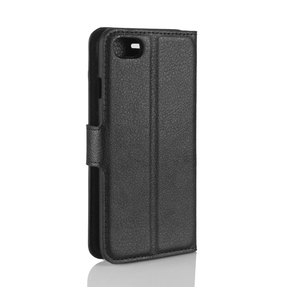 Stand Feature Litchi Skin PU Leather Wallet Magnetic Protective Cover for iPhone 7 / 8 4.7 inch / SE (2020) / SE (2022) - Black - 6