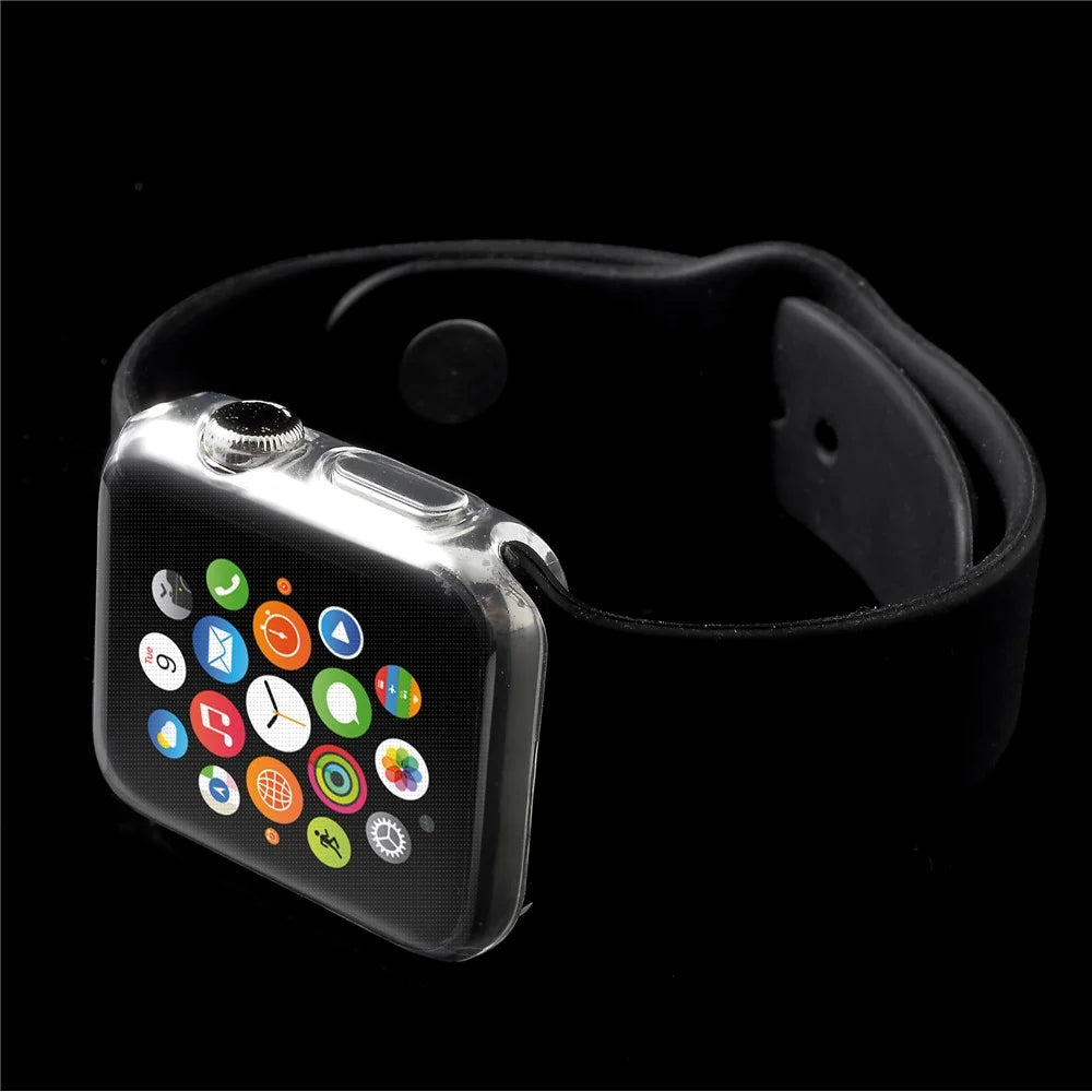 Clear TPU Protective Cover Case with Non-slip Inner for Apple Watch 38mm Series 3 2 1 - 5