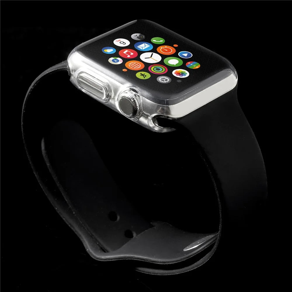 Clear TPU Protective Cover Case with Non-slip Inner for Apple Watch 38mm Series 3 2 1 - 6