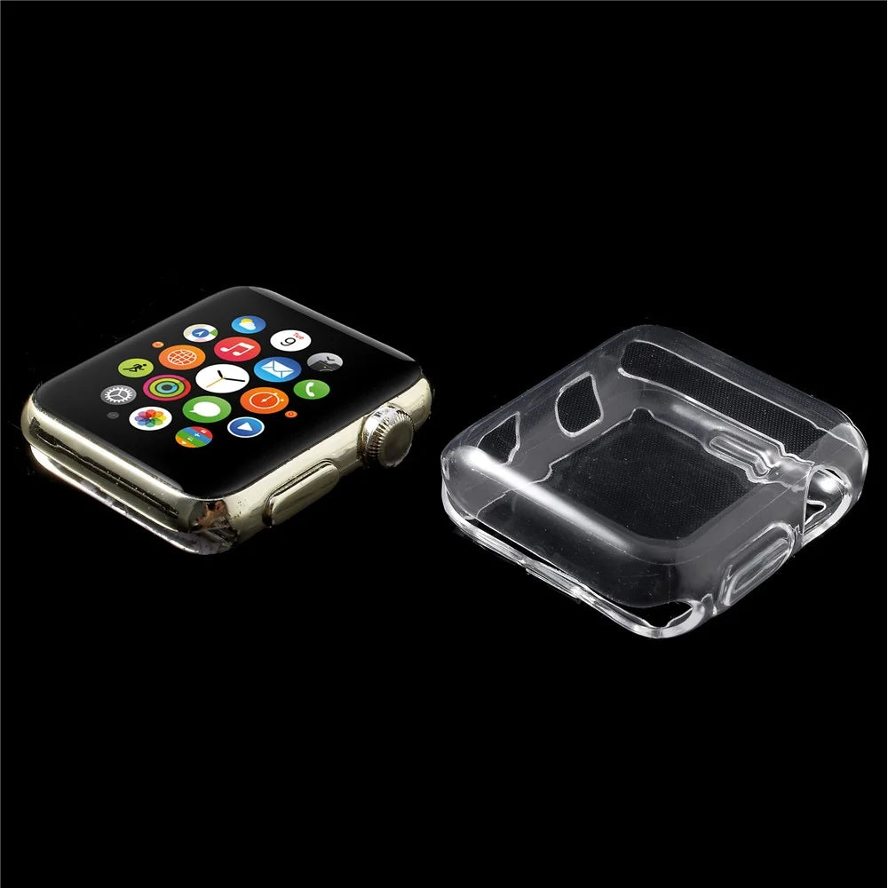 Clear TPU Protective Cover Case with Non-slip Inner for Apple Watch 38mm Series 3 2 1 - 7