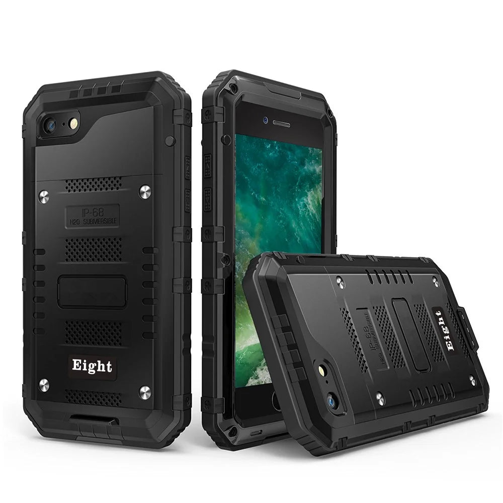 Powerful Phone Cover for iPhone 7/8 4.7 inch/SE (2020)/SE (2022) Shockproof Drop-proof Dust-proof Cellphone Protector - Black - 1