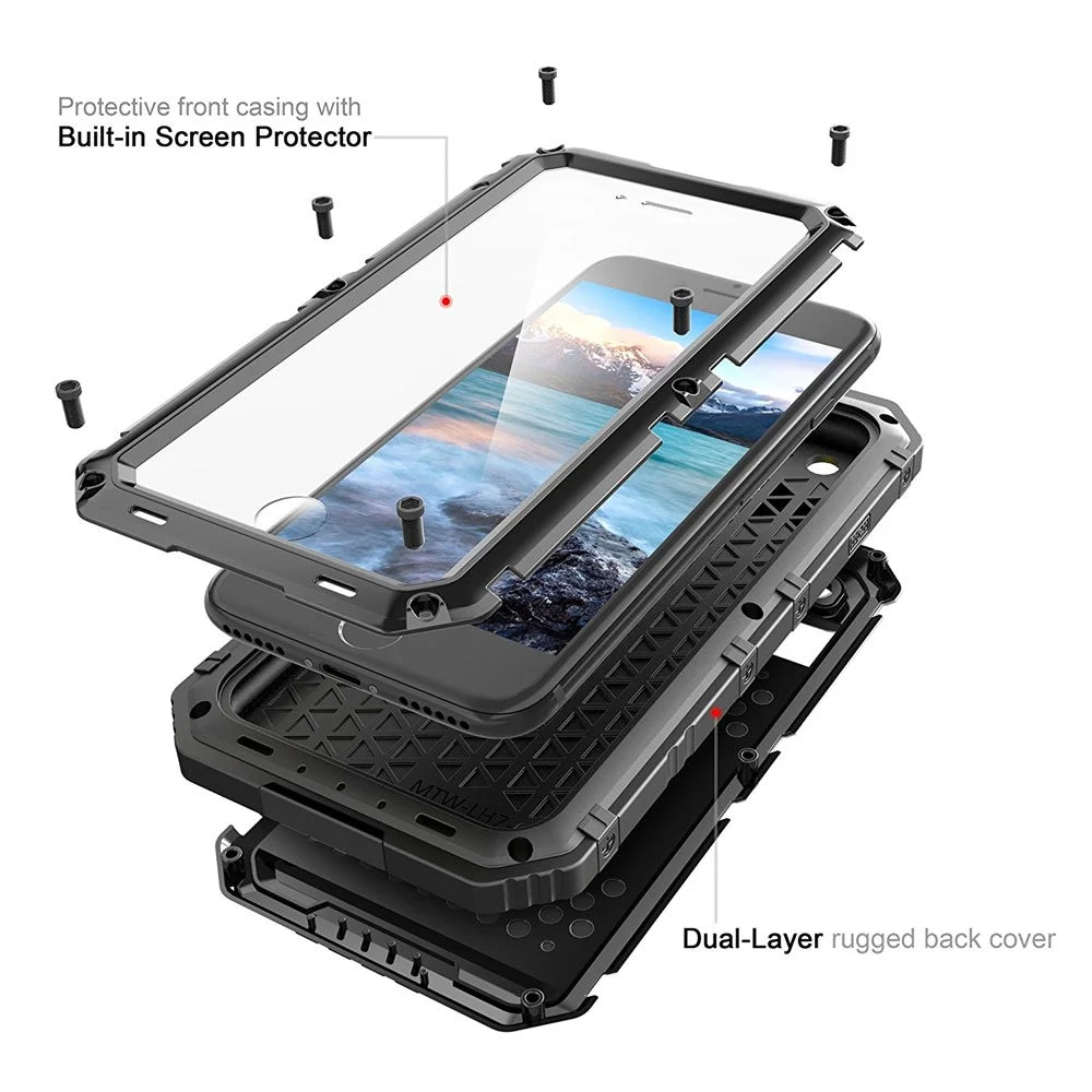 Powerful Phone Cover for iPhone 7/8 4.7 inch/SE (2020)/SE (2022) Shockproof Drop-proof Dust-proof Cellphone Protector - Black - 3