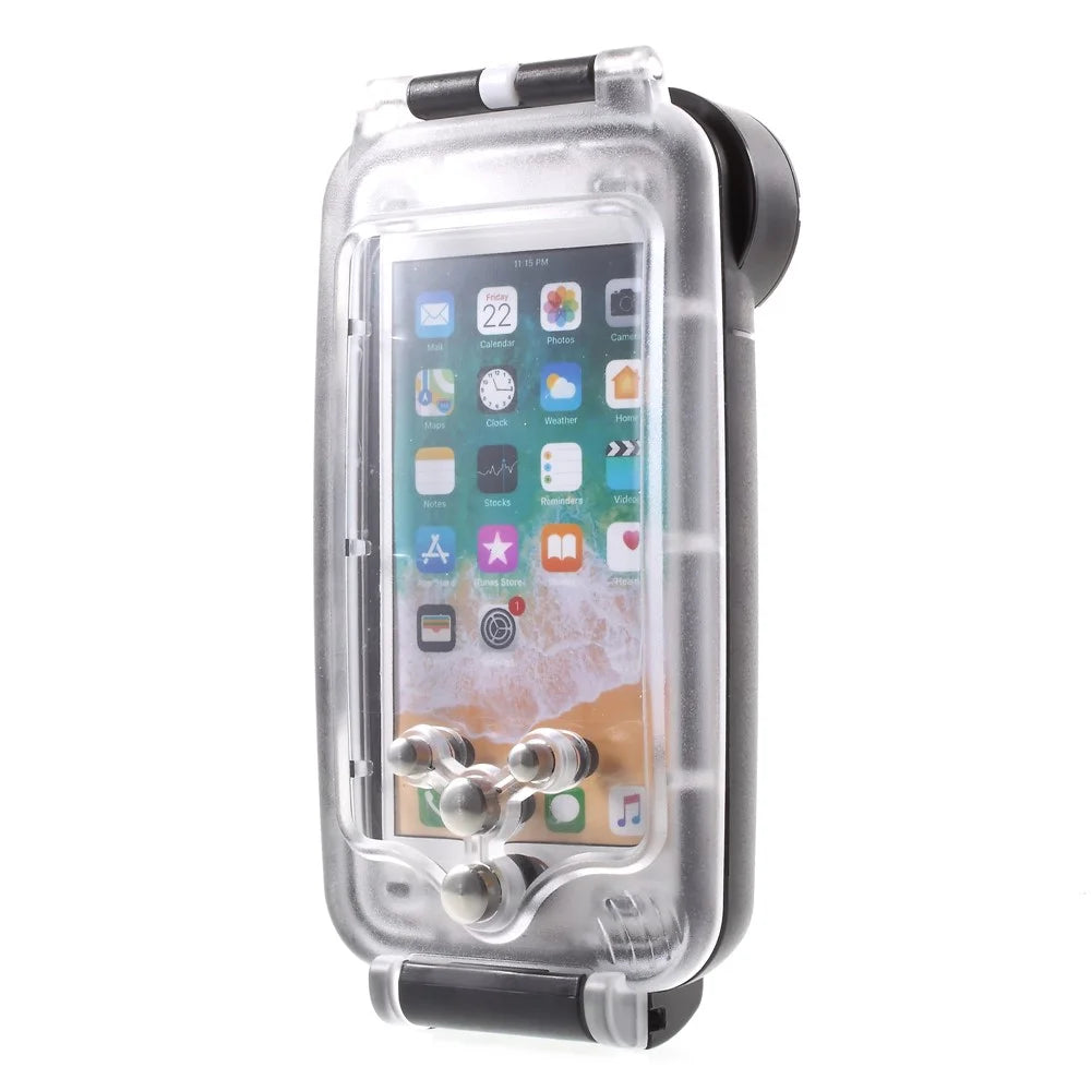 MEIKON IPX8 40m / 130ft Underwater Waterproof Diving Case for iPhone SE (2020) / SE (2022) / 8 / 7 4.7 inch - Black - 4