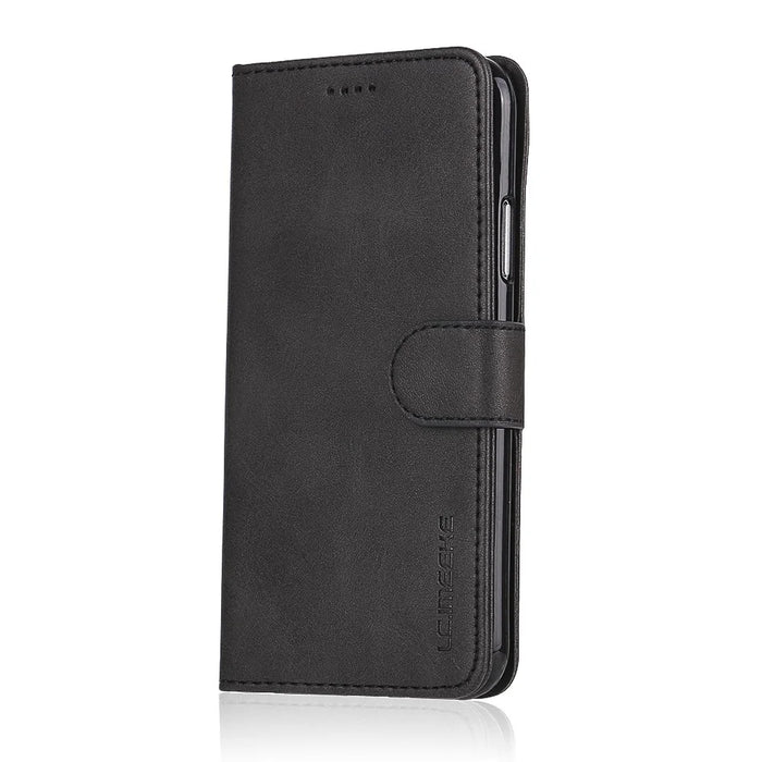LC.IMEEKE Wallet Stand Leather Protective Case for iPhone X/10 - Black - 2