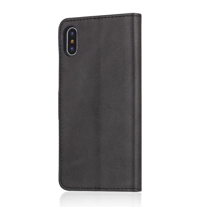 LC.IMEEKE Wallet Stand Leather Protective Case for iPhone X/10 - Black - 3