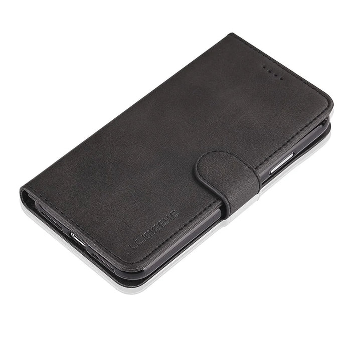 LC.IMEEKE Wallet Stand Leather Protective Case for iPhone X/10 - Black - 5