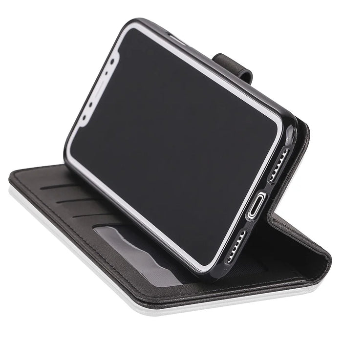 LC.IMEEKE Wallet Stand Leather Protective Case for iPhone X/10 - Black - 6