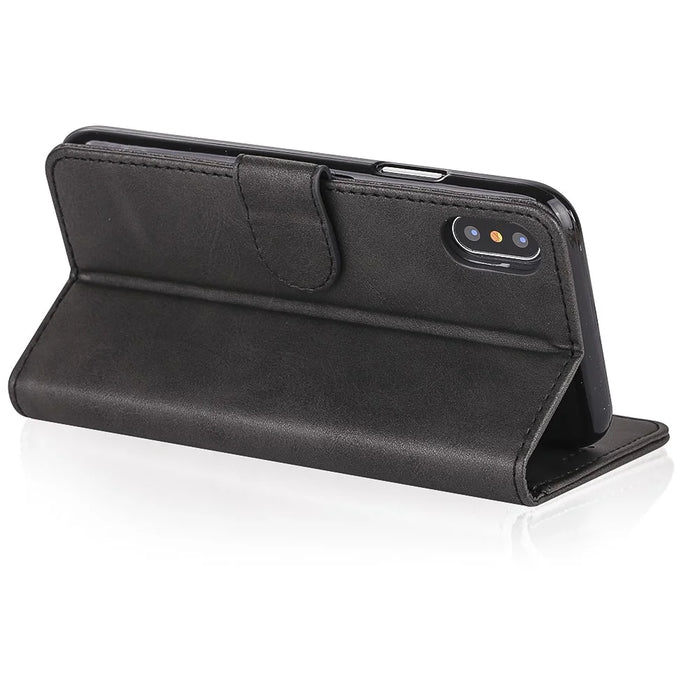 LC.IMEEKE Wallet Stand Leather Protective Case for iPhone X/10 - Black - 7