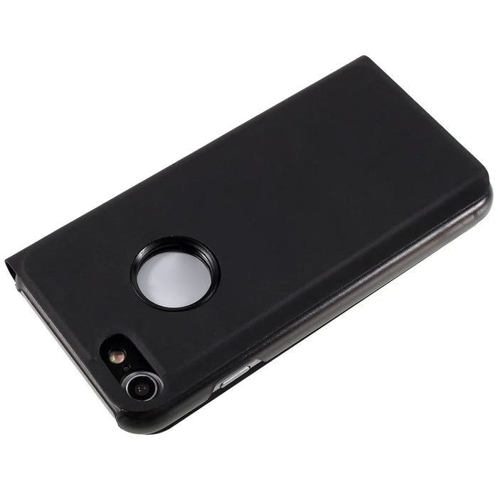 For iPhone SE (2020) / SE (2022) / 8 / 7 Flip Leather Cover with Stand Full Body Protective Phone Case - Black - 6