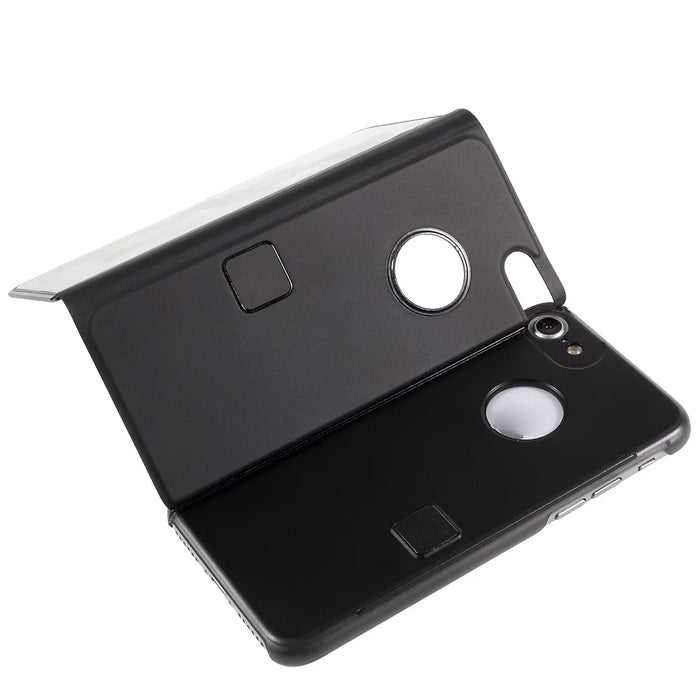 For iPhone SE (2020) / SE (2022) / 8 / 7 Flip Leather Cover with Stand Full Body Protective Phone Case - Black - 7