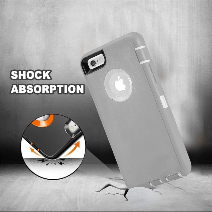 Shockproof Drop-proof Dust-proof Plastic + TPU Combo Shell for iPhone 6s/6 - White + Grey - 3