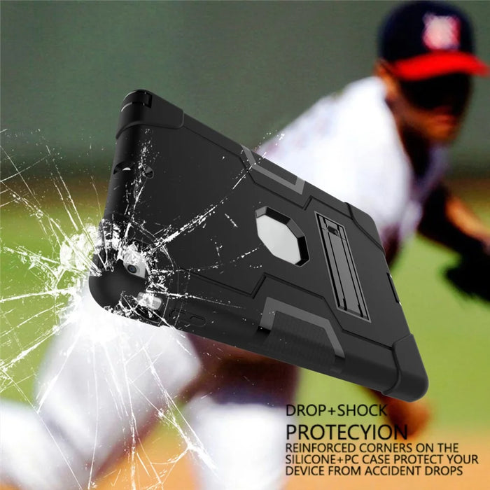 Cool PC + Silicone Hybrid Kickstand Tablet Casing Cover for iPad Air - Black - 4