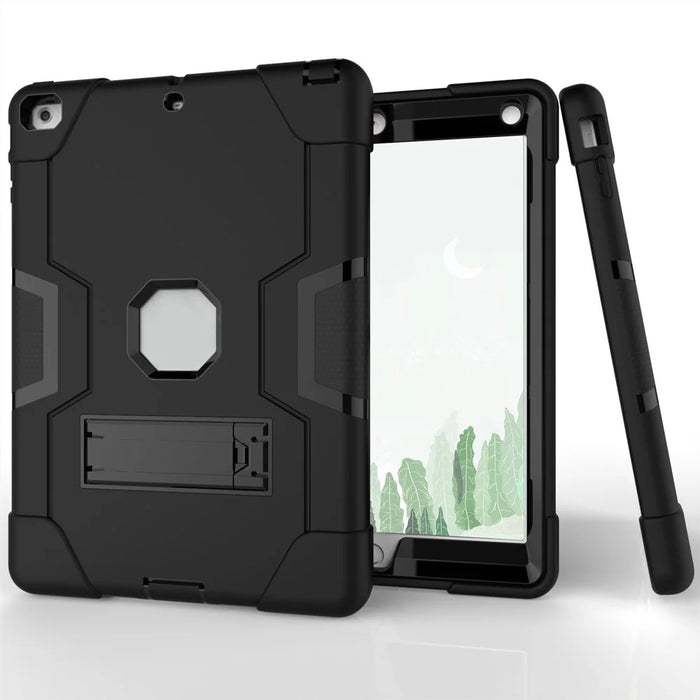 Cool PC + Silicone Hybrid Kickstand Tablet Casing Cover for iPad Air - Black - 6