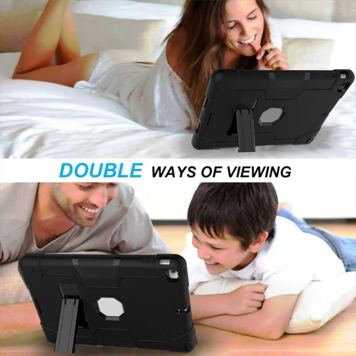 Cool PC + Silicone Hybrid Kickstand Tablet Casing Cover for iPad Air - Black - 7