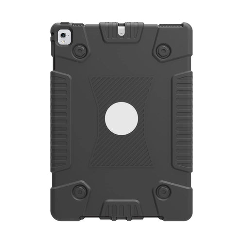 Screw Heavy Duty Soft Silicone Case for iPad 9.7-inch (2018)/9.7-inch (2017)/Air/Air 2 - Black - 1