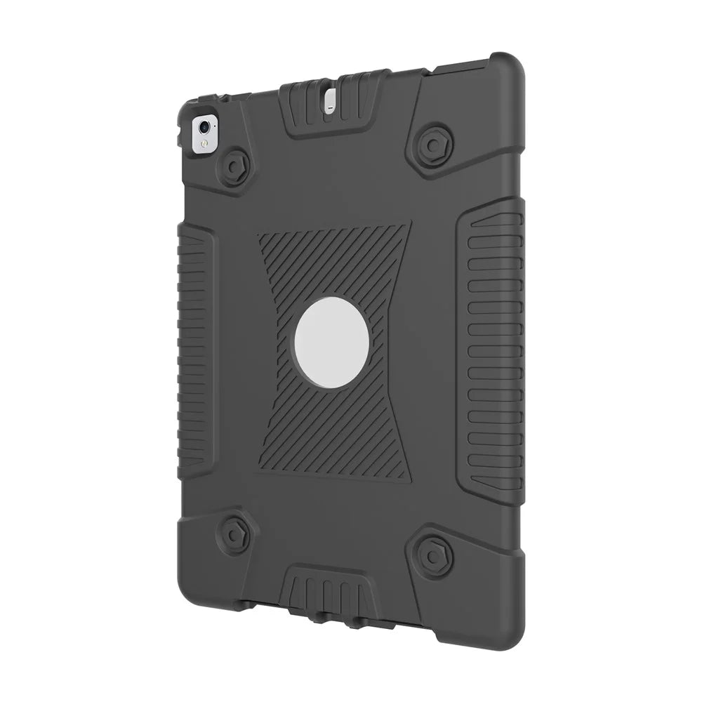 Screw Heavy Duty Soft Silicone Case for iPad 9.7-inch (2018)/9.7-inch (2017)/Air/Air 2 - Black - 3