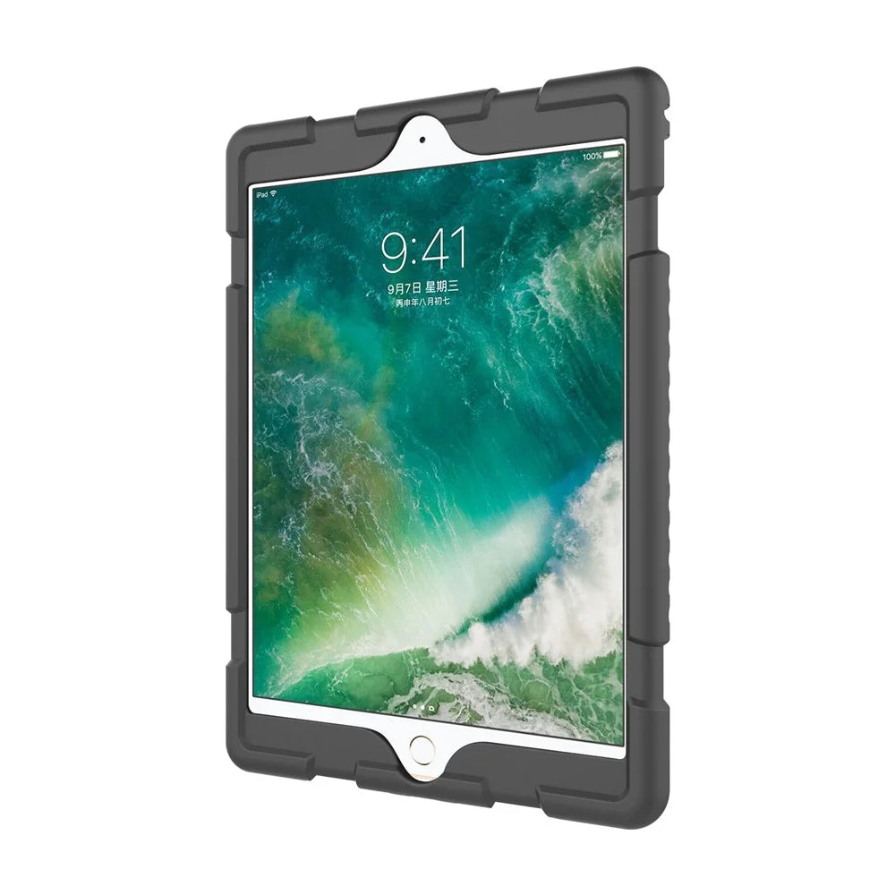 Screw Heavy Duty Soft Silicone Case for iPad 9.7-inch (2018)/9.7-inch (2017)/Air/Air 2 - Black - 4