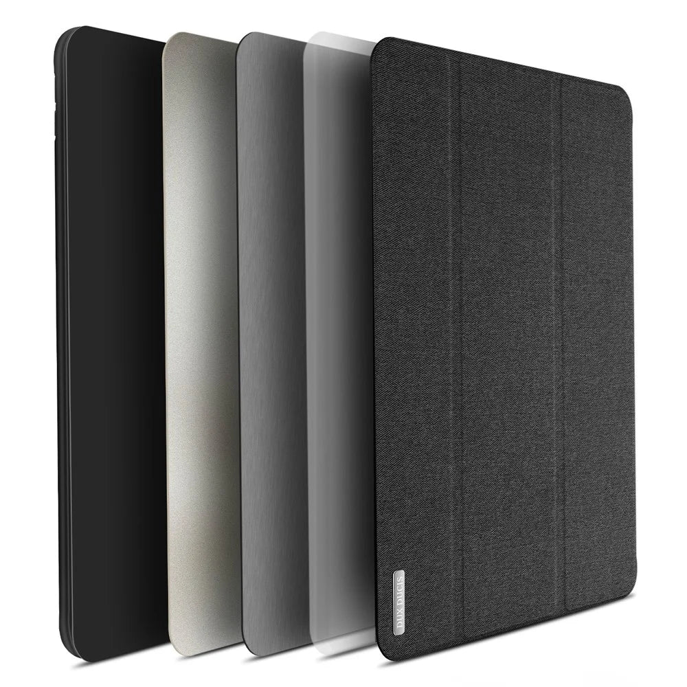 DUX DUCIS DOMO Series Tri-fold Stand PU Leather Smart Auto Wake/Sleep Cover with Pen Groove for iPad 9.7-inch (2018) / (2017) - Black - 4