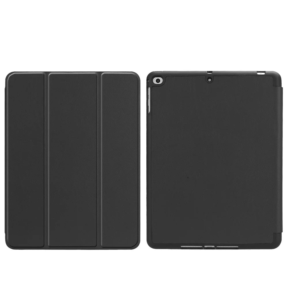 Tri-fold Stand Smart Leather Tablet Protective Casing with Pen Slot for iPad 9.7-inch (2018) / 9.7-inch (2017) - Black - 2