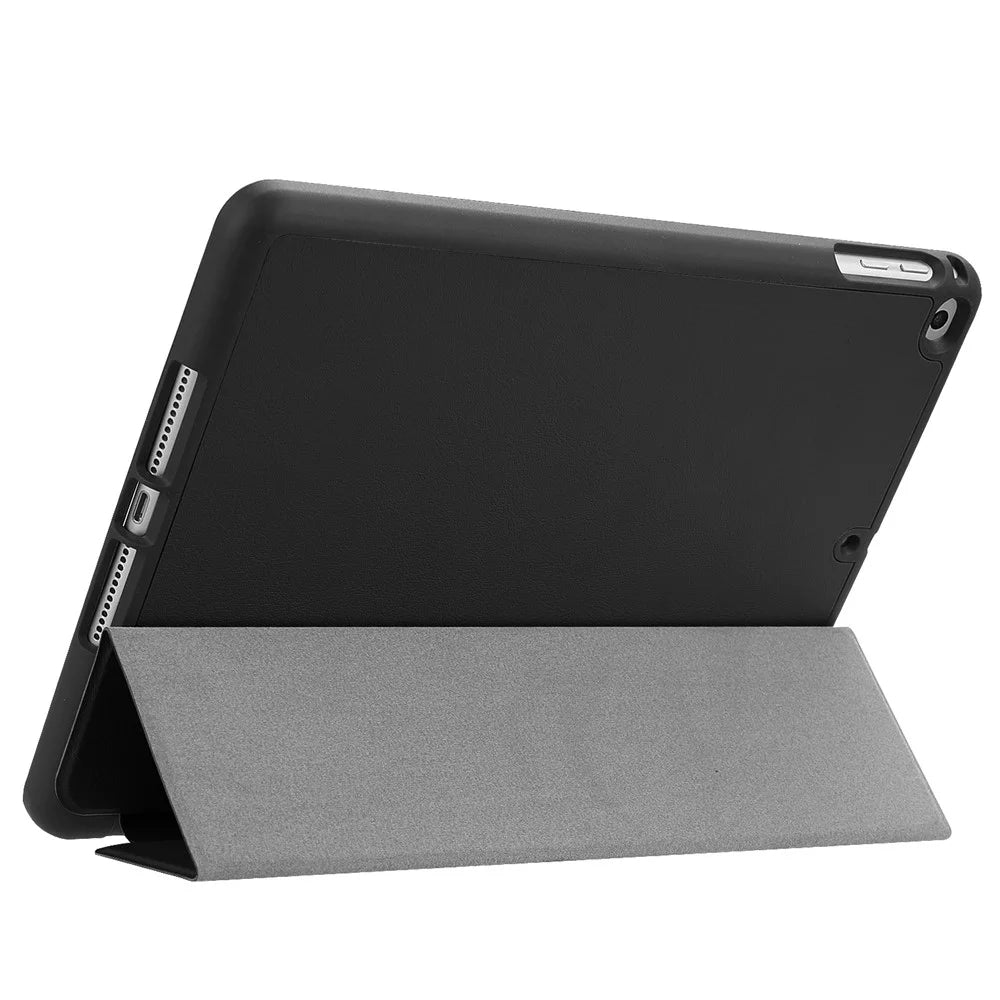 Tri-fold Stand Smart Leather Tablet Protective Casing with Pen Slot for iPad 9.7-inch (2018) / 9.7-inch (2017) - Black - 6