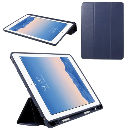 Single Front Leather Tri-fold Stand Smart Tablet Casing for iPad Pro 10.5-inch (2017) - Dark Blue - 1