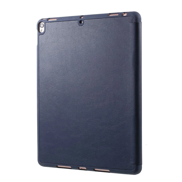 Single Front Leather Tri-fold Stand Smart Tablet Casing for iPad Pro 10.5-inch (2017) - Dark Blue - 4