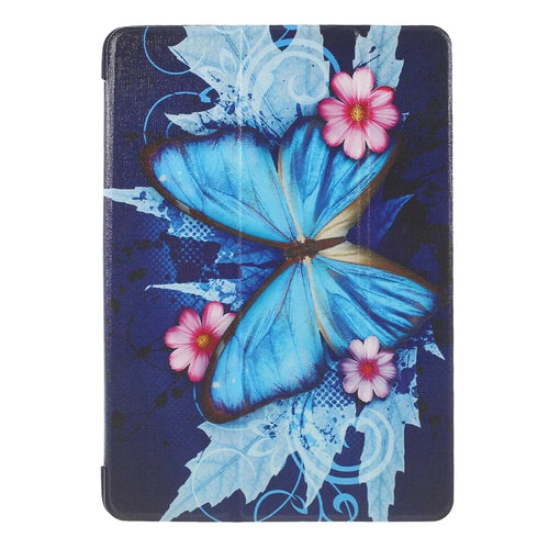 Patterned Tri-fold Stand Leather Shell Case for iPad 9.7-inch (2018)/9.7-inch (2017)/Air 2/Air - Butterfly and Flower - 1