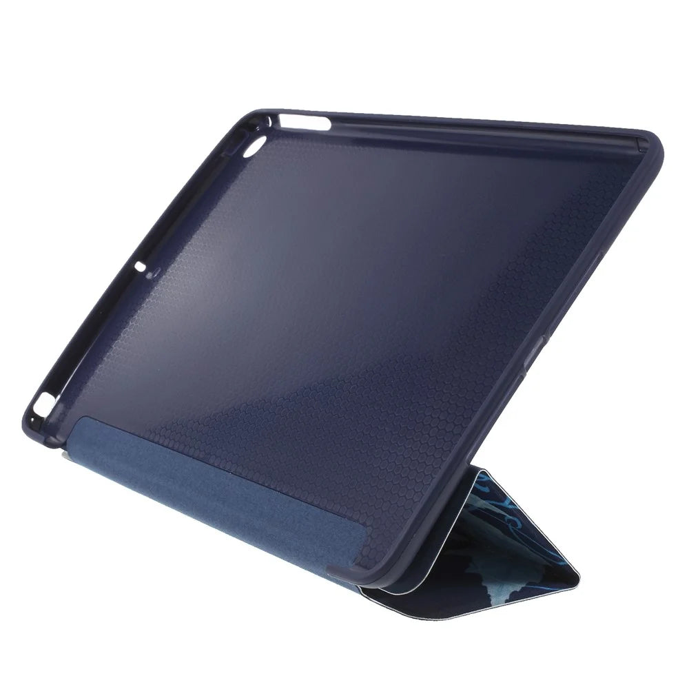 Patterned Tri-fold Stand Leather Shell Case for iPad 9.7-inch (2018)/9.7-inch (2017)/Air 2/Air - Butterfly and Flower - 4