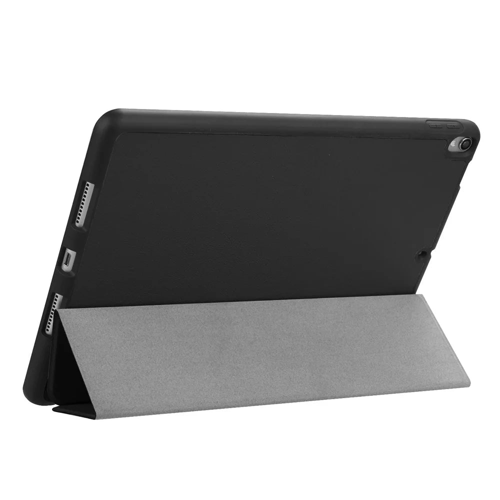 Slim Shockproof Case for iPad Air 10.5 (2019) / Pro 10.5 (2017) PU Leather Tablet Cover Tri-fold Stand Protector with Pen Slot - Black - 6