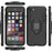 Finger Ring Kickstand PC + TPU Combo Phone Case for iPhone 8/7/SE (2022)/SE (2020)- Black - 7