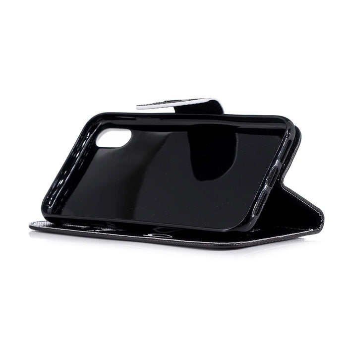 For iPhone XR 6.1 inch Pattern Printing PU Leather Protection Cell Phone Case - Don't Touch My Phone - 5