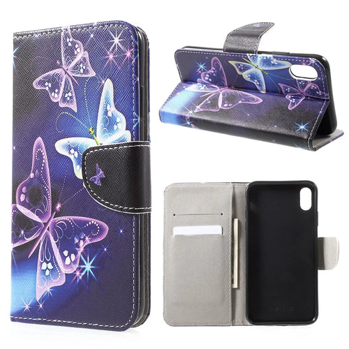 Pattern Printing Wallet Stand PU Leather Protector Shell for iPhone XR 6.1 inch - Beautiful Butterfly - 1