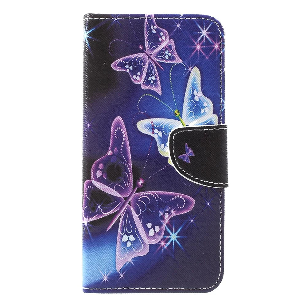 Pattern Printing Wallet Stand PU Leather Protector Shell for iPhone XR 6.1 inch - Beautiful Butterfly - 3