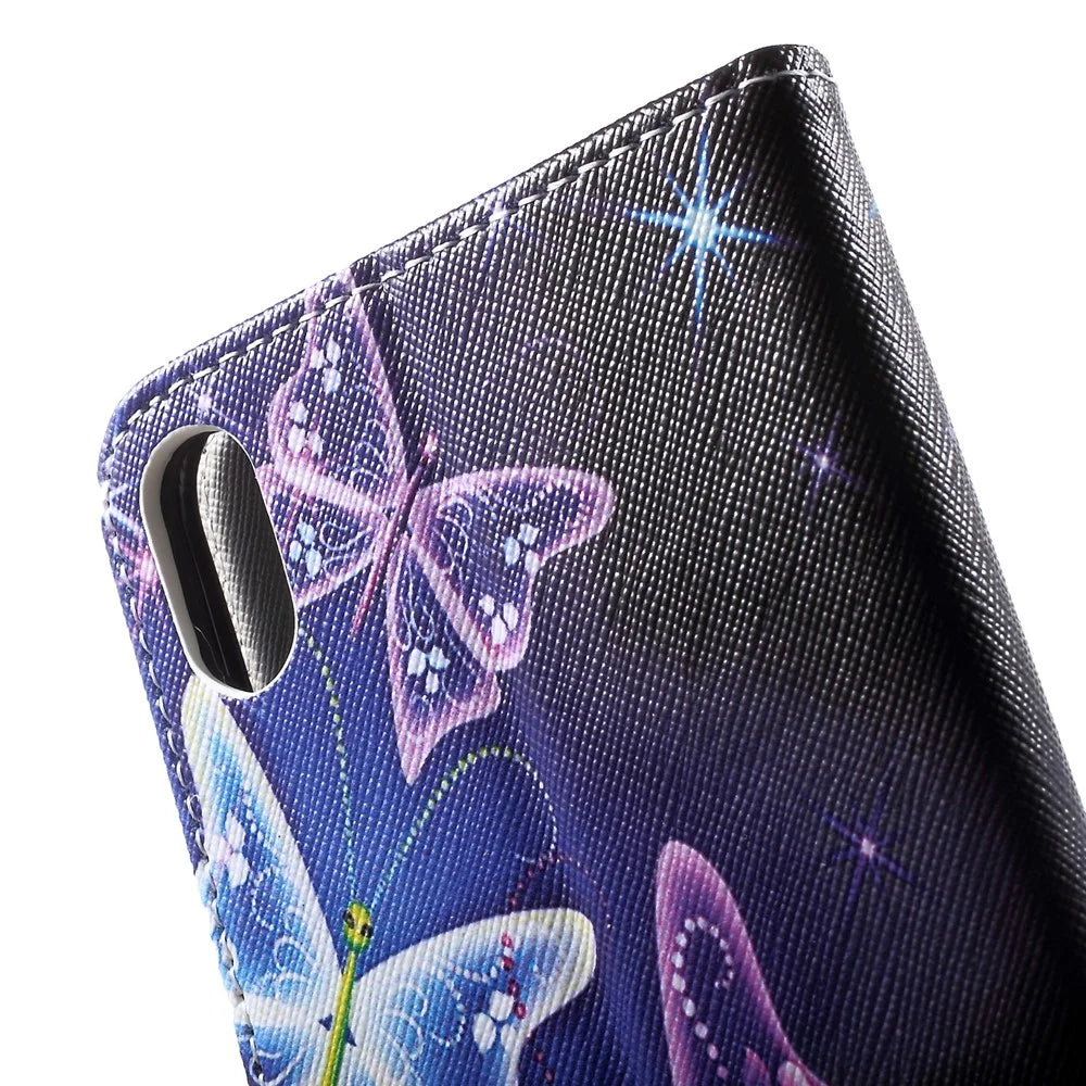 Pattern Printing Wallet Stand PU Leather Protector Shell for iPhone XR 6.1 inch - Beautiful Butterfly - 7