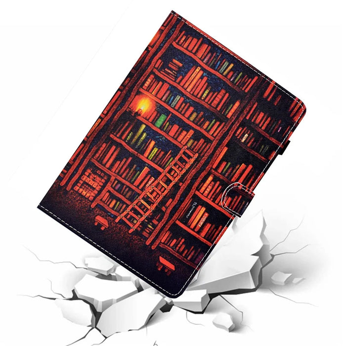Pattern Printing Leather Card Holder Stand Cover for iPad 9.7-inch (2018) / 9.7-inch (2017) / Air 2 / Air - Books - 5